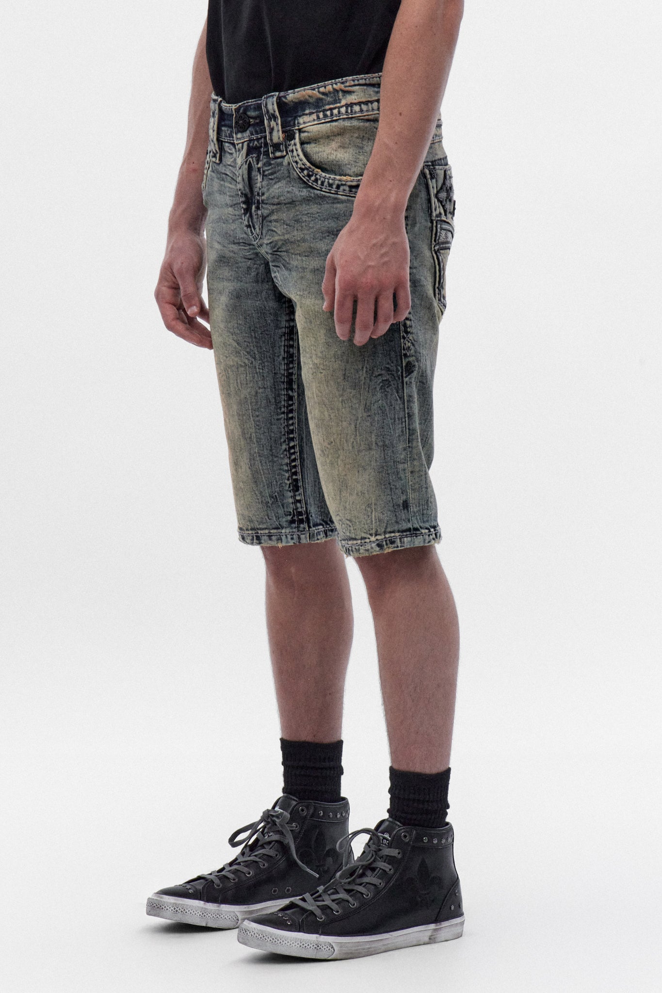 Pantalones cortos de mezclilla Kareen (H206) en azul vintage (6/10/26-DESC+IMG)