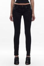 Kari Low-Rise Skinny Jeans in Black