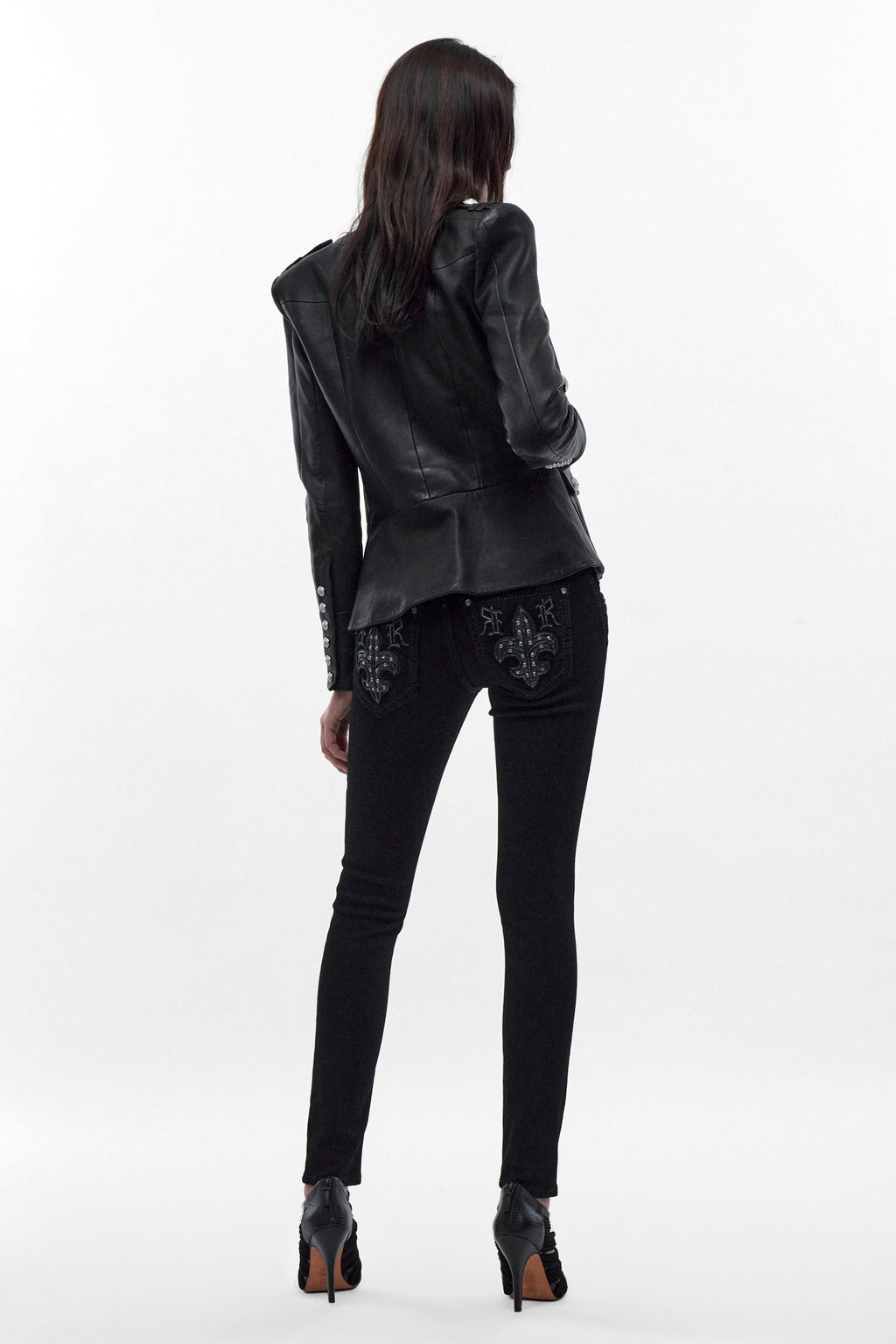 Kari Low-Rise Skinny Jeans in Black