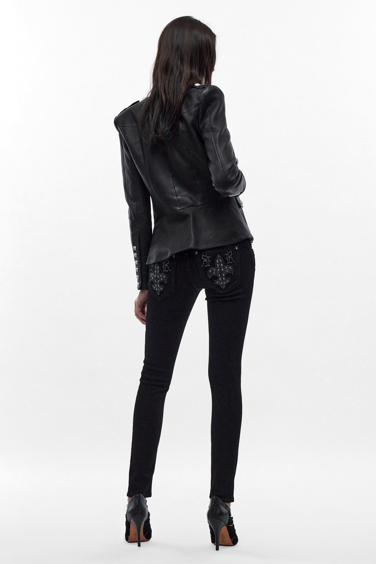 Kari Low-Rise Skinny Jeans in Black