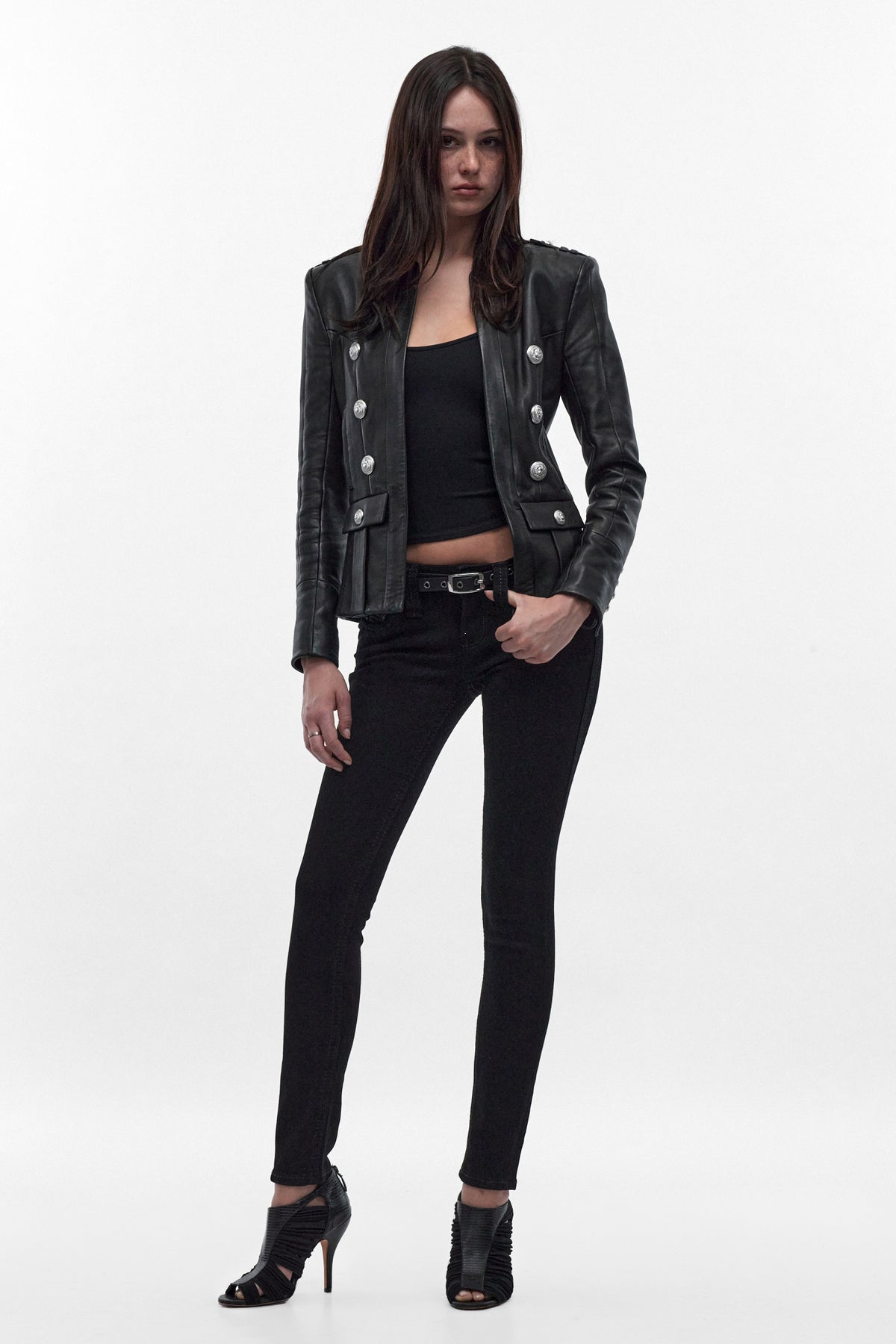 Kari Low-Rise Skinny Jeans in Black