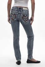 Karolina Low-Rise Skinny Jeans in Vintage Blue