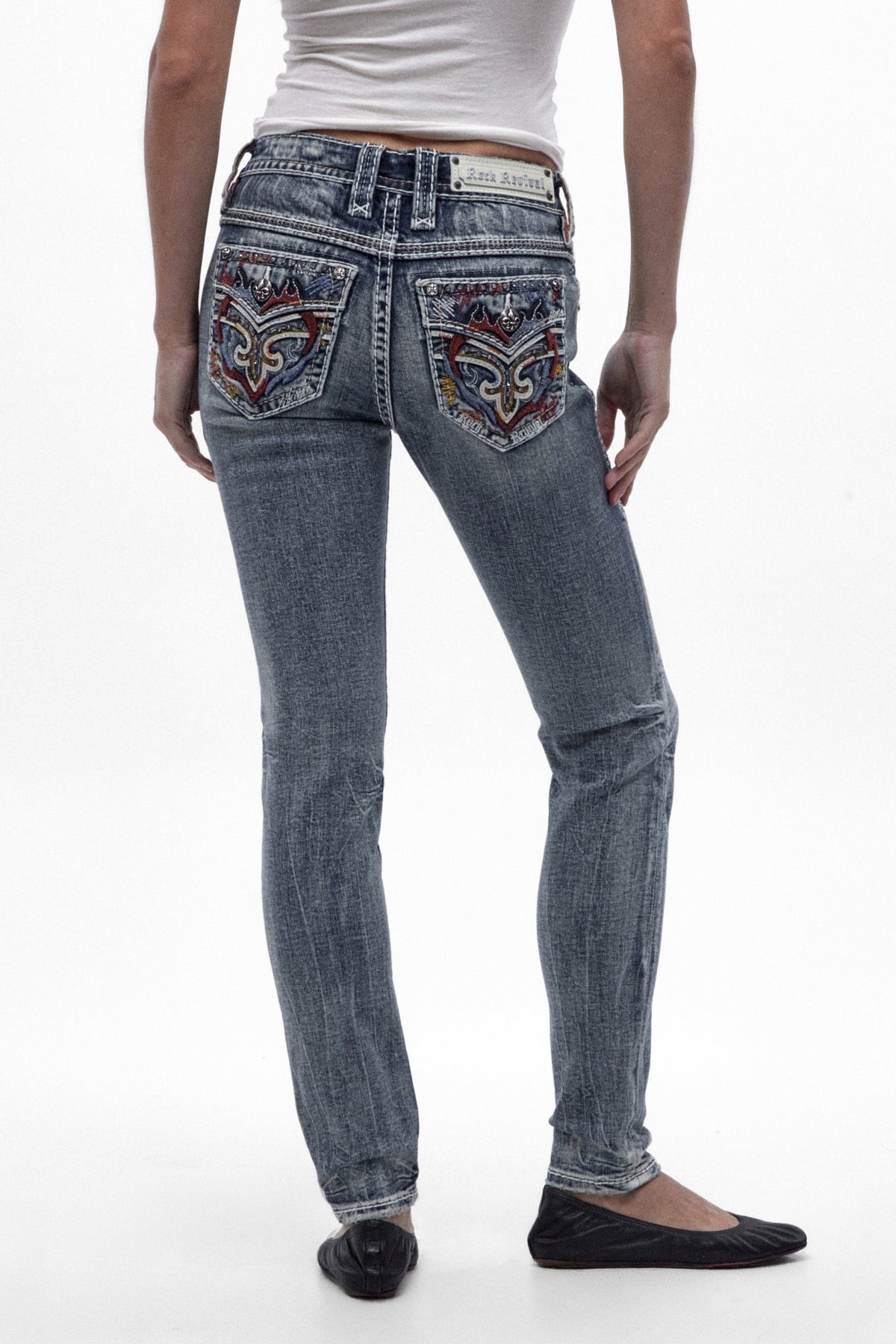Karolina Low-Rise Skinny Jeans in Vintage Blue
