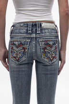 Karolina Low-Rise Skinny Jeans in Vintage Blue