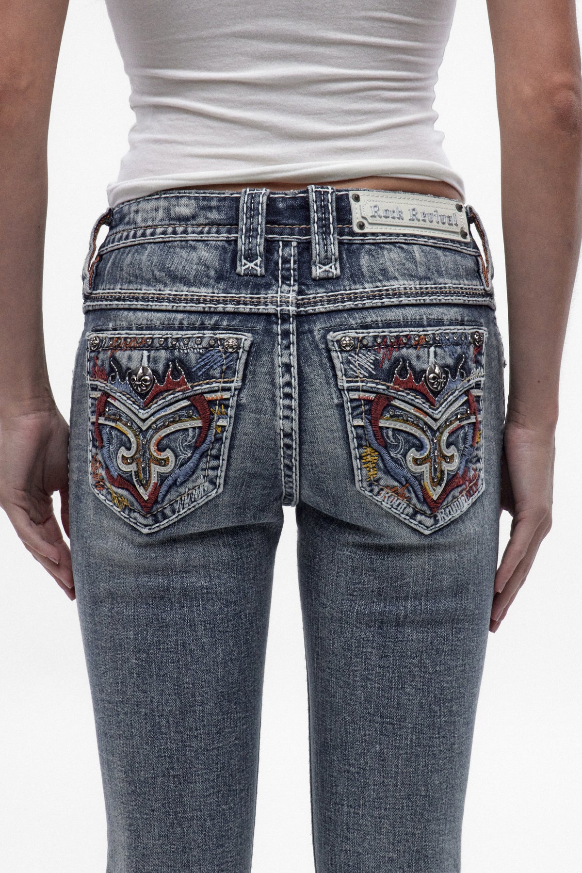 Karolina Low-Rise Skinny Jeans in Vintage Blue