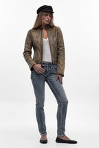 Karolina Low-Rise Skinny Jeans in Vintage Blue