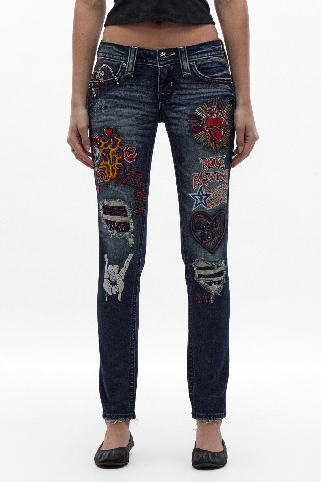 Karolina Low-Rise Skinny Jeans in Dark Blue