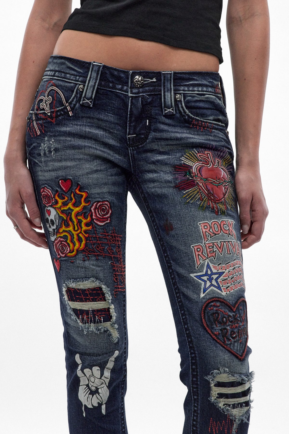 Karolina Low-Rise Skinny Jeans in Dark Blue