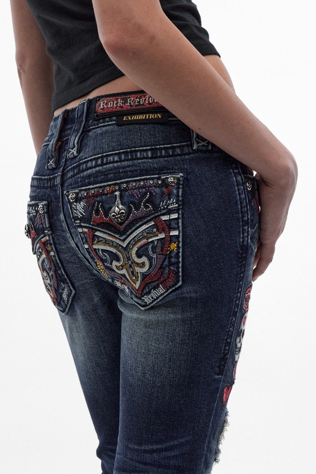 Karolina Low-Rise Skinny Jeans in Dark Blue