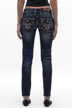 Karolina Low-Rise Skinny Jeans in Dark Blue