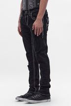 Kelley Alt Straight Jeans in Black Overdye Wash