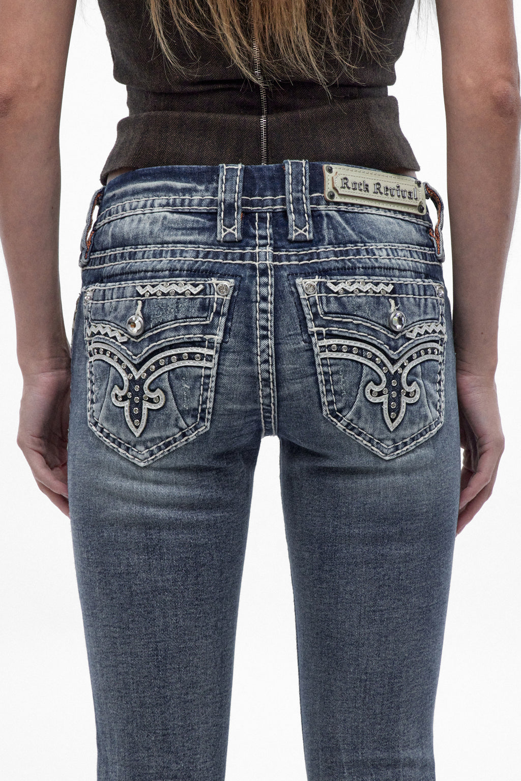 Jeans Lesia de corte bajo y campana