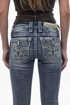Jeans Lesia de corte bajo y campana