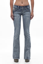 Lesia Low-Rise Bootcut Jeans in Light Blue