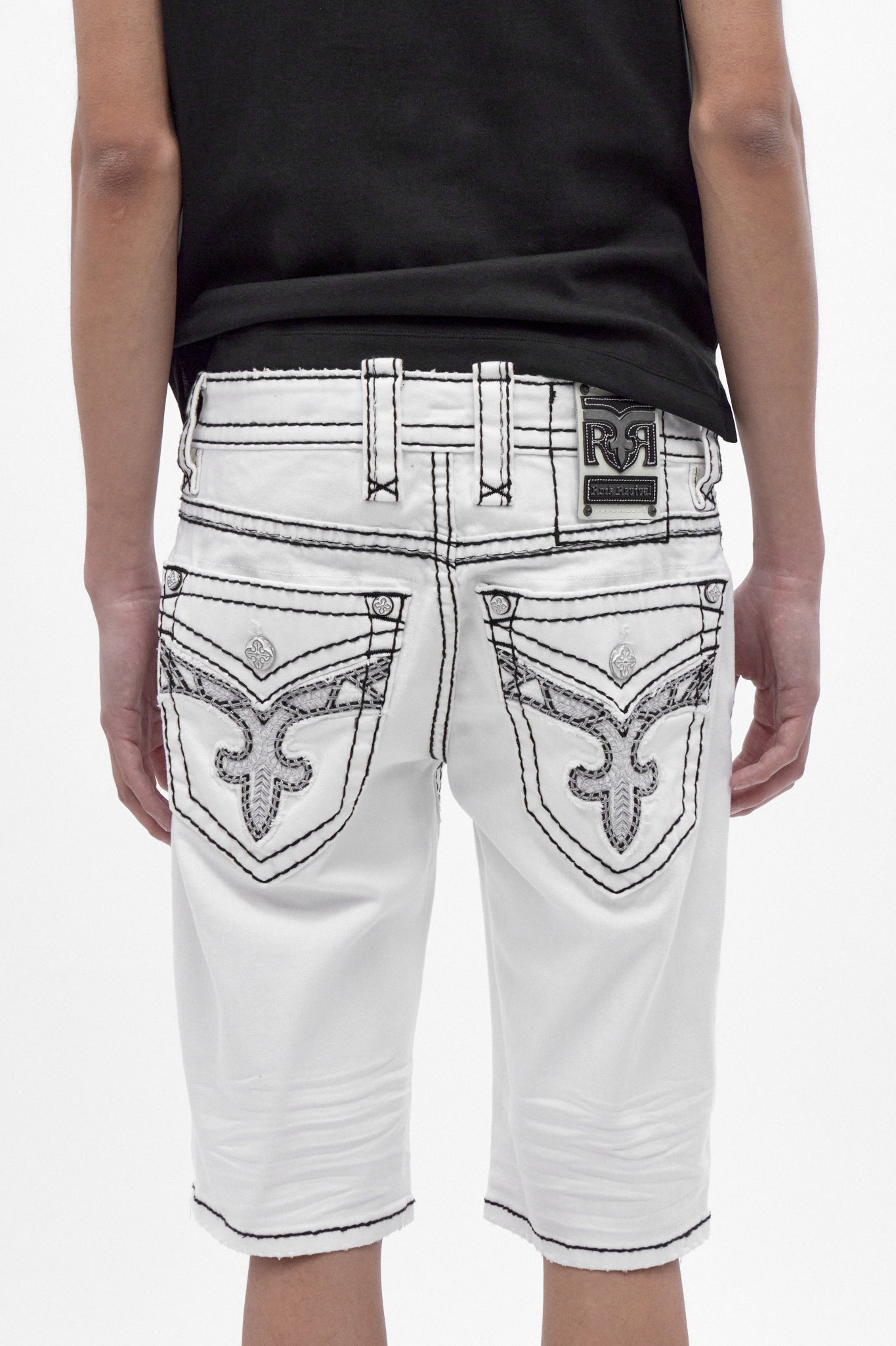 Lylee Denim Shorts in White - Rock Revival®