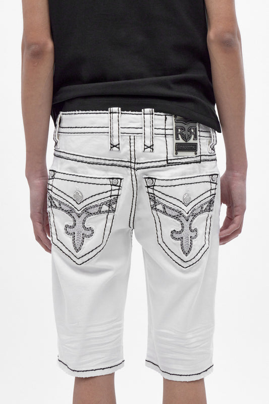 Lylee Denim Shorts in White - Rock Revival®