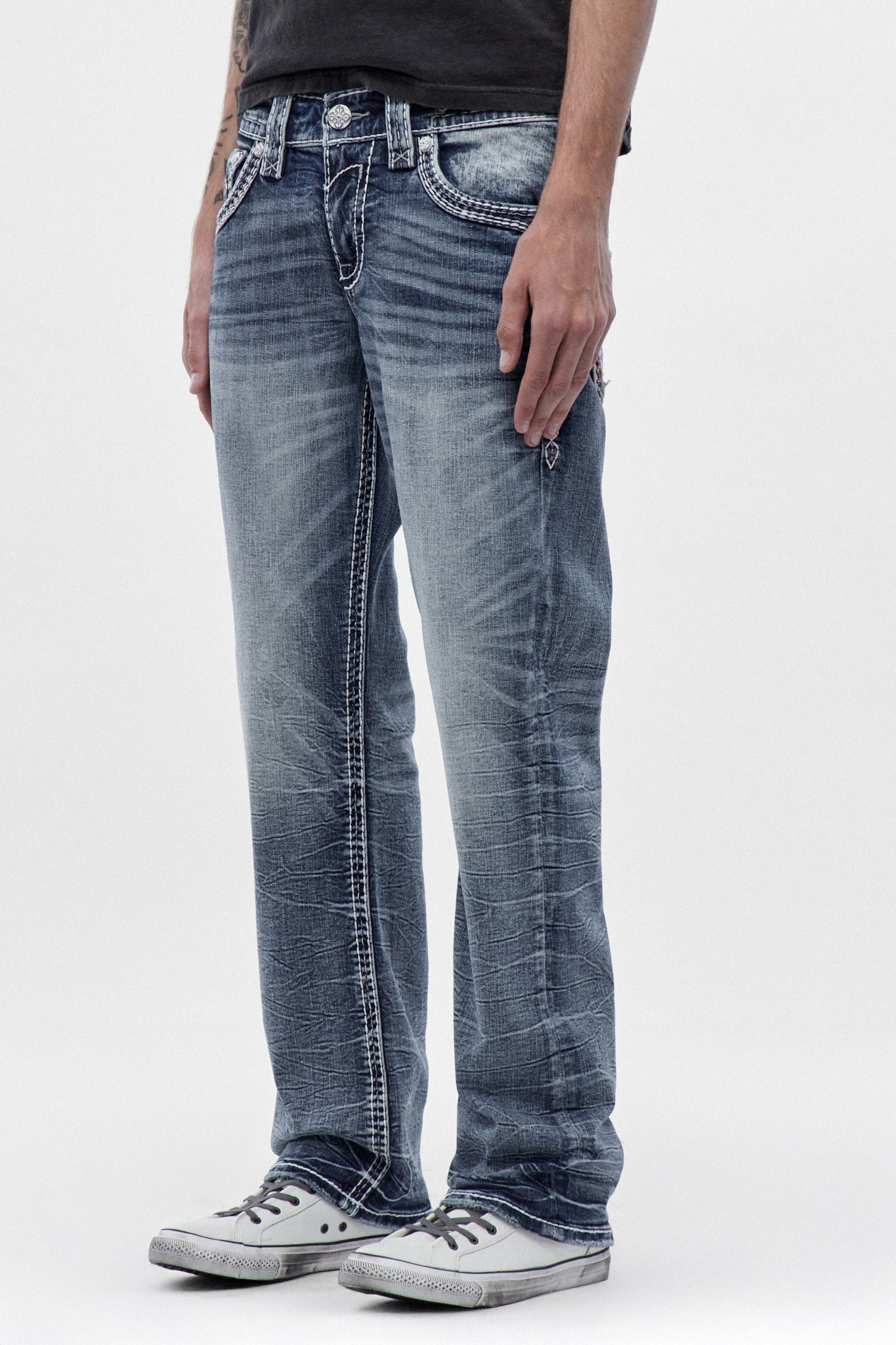 Matteo Bootcut Jeans in Blue – Rock Revival®