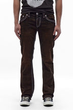 Matteo Bootcut Jeans in Brown Overdye