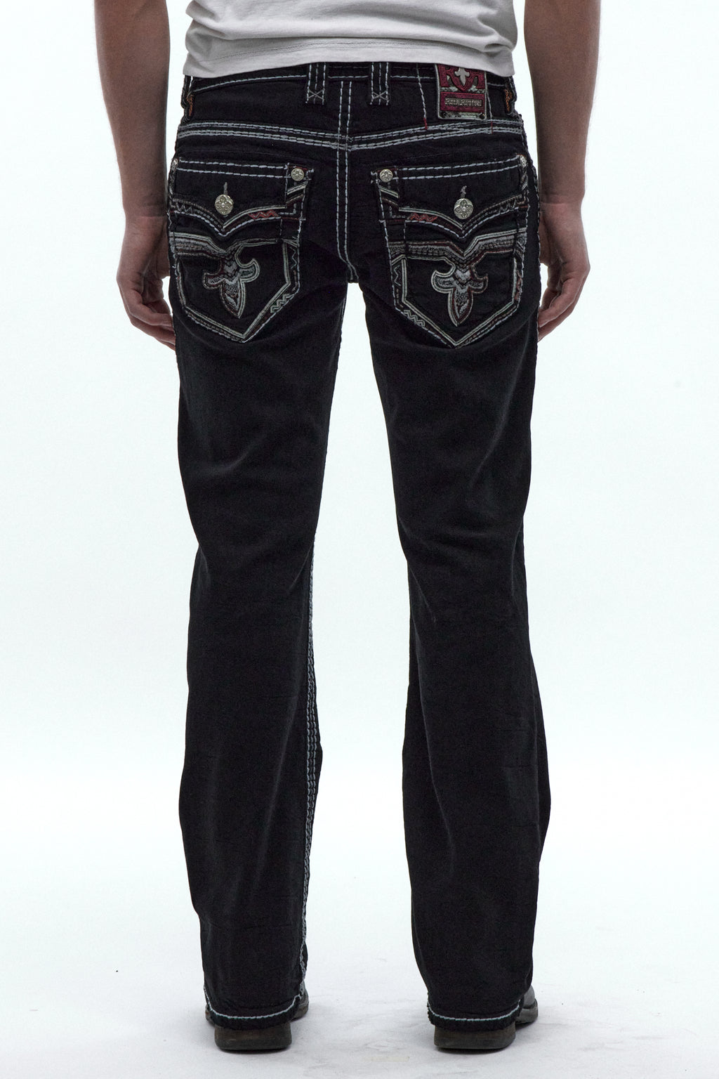 Matteo Bootcut Jeans in Black Overdye