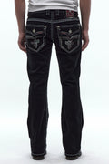 Matteo Bootcut Jeans in Black Overdye