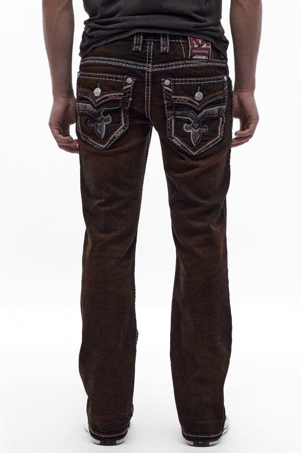 Matteo Bootcut Jeans in Brown Overdye