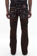 Matteo Bootcut Jeans in Brown Overdye