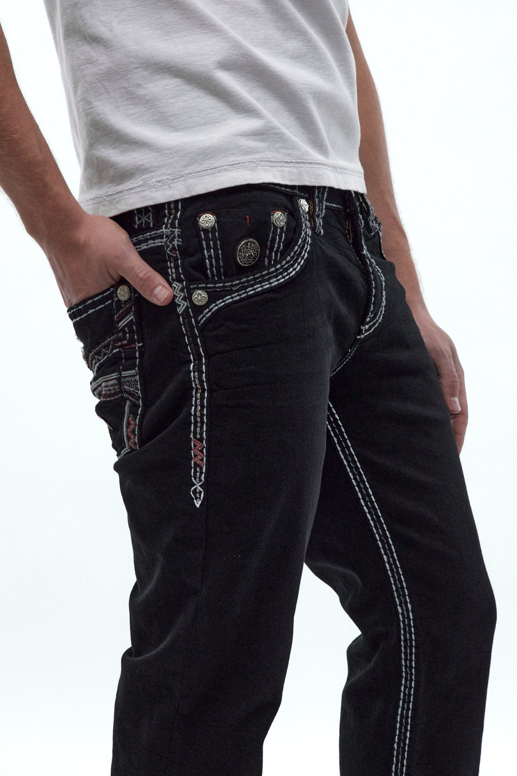 Matteo Bootcut Jeans in Black Overdye