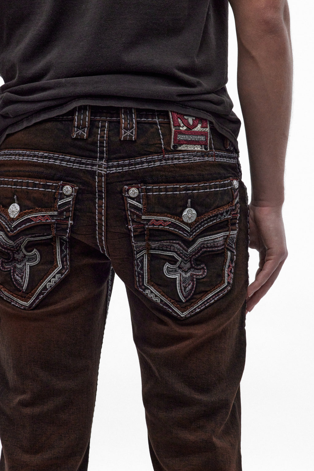 Matteo Bootcut Jeans in Brown Overdye