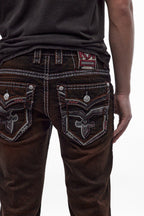 Matteo Bootcut Jeans in Brown Overdye