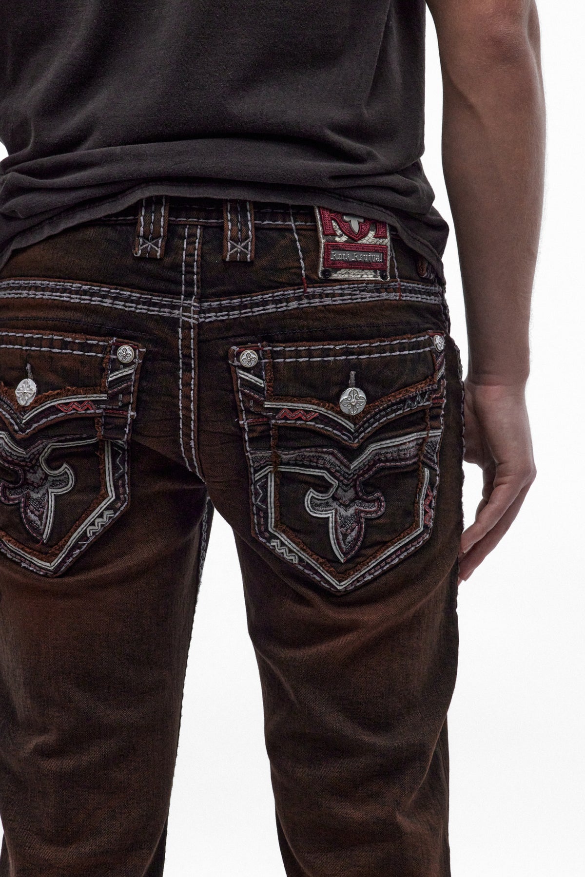 Matteo Bootcut Jeans in Brown Overdye