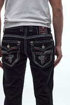 Matteo Bootcut Jeans in Black Overdye