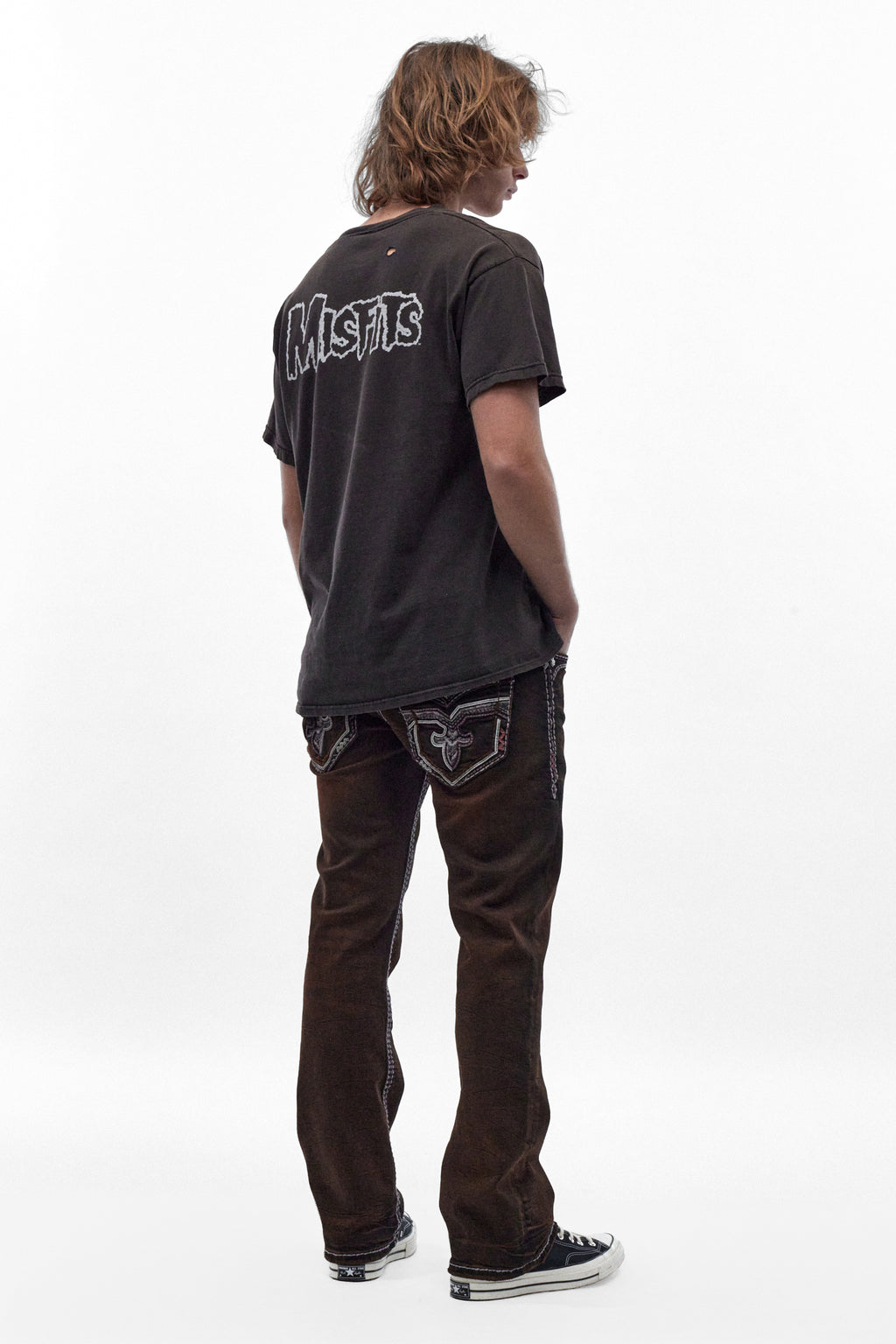 Matteo Bootcut Jeans in Brown Overdye