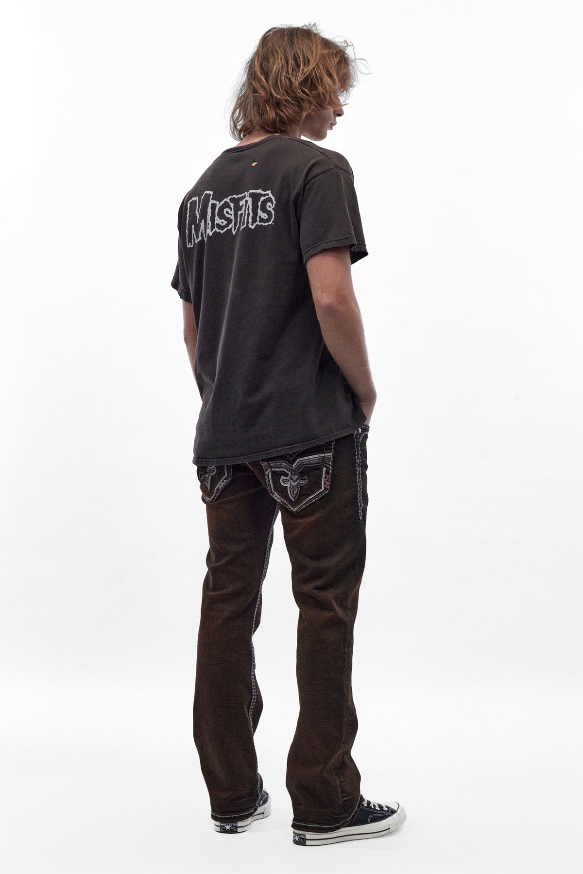 Matteo Bootcut Jeans in Brown Overdye