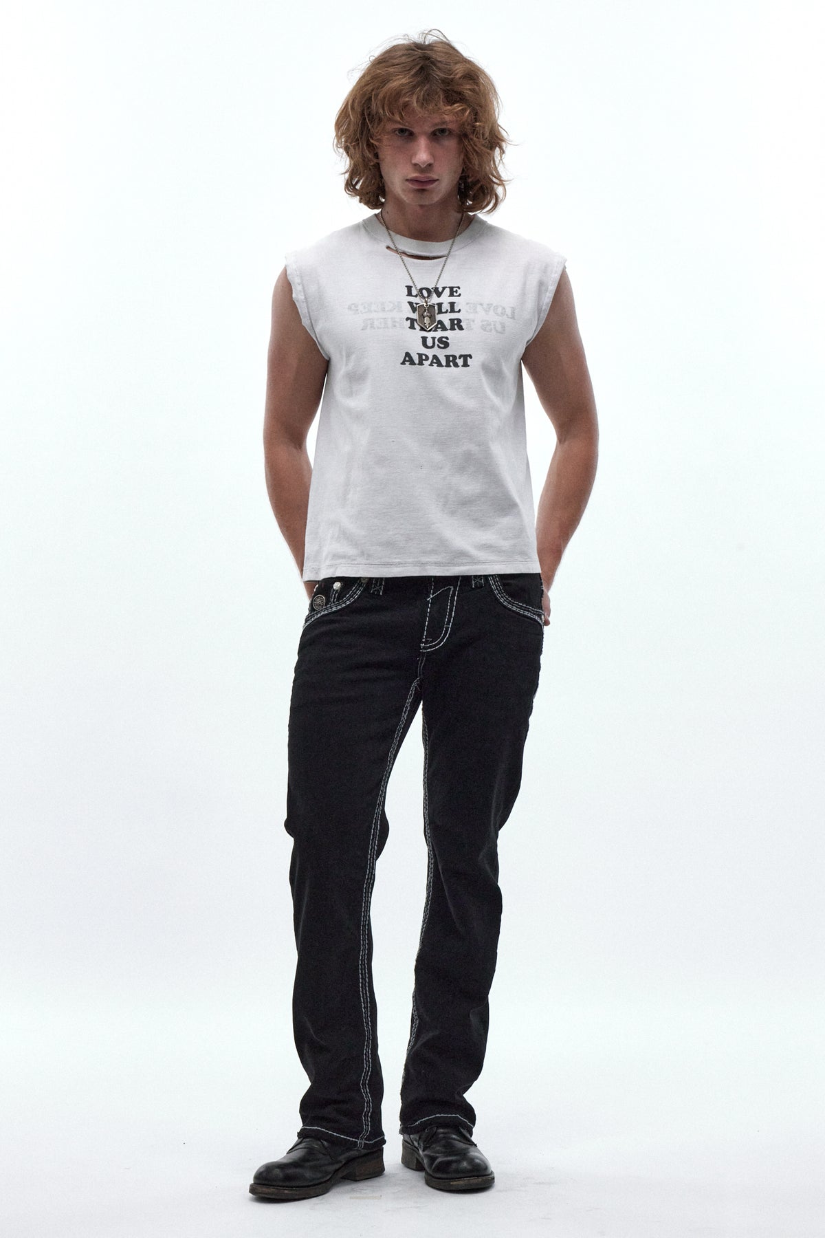 Matteo Bootcut Jeans in Black Overdye