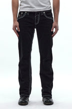 Matteo Bootcut Jeans in Black Overdye