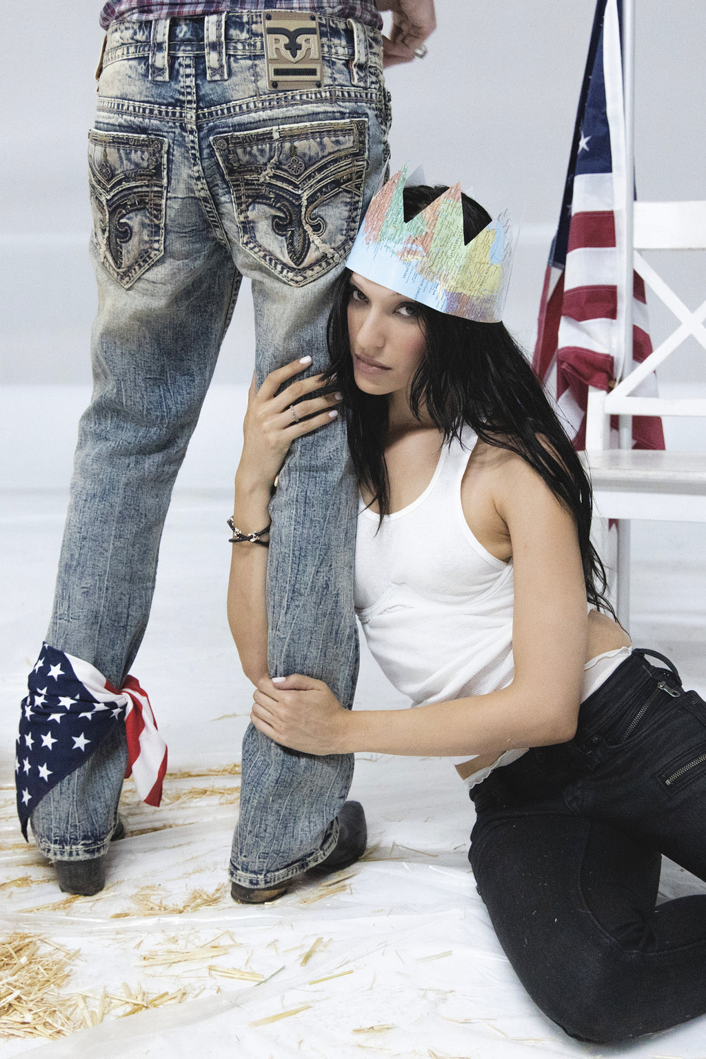 Alistair Slim Bootcut Jeans in Acid Blue