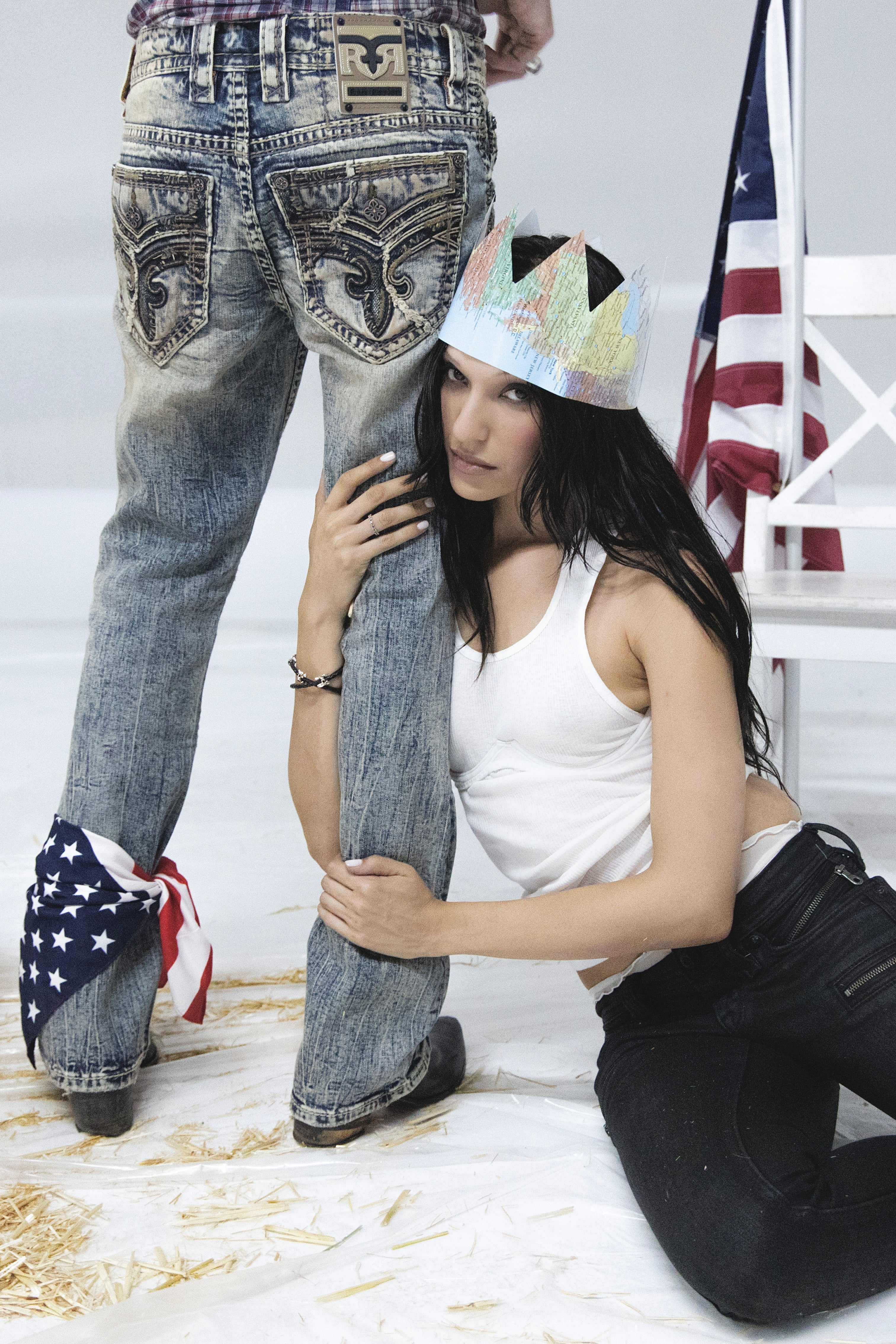 Alistair Slim Bootcut Jeans in Acid Blue