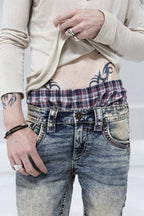 Alistair Slim Bootcut Jeans in Acid Blue