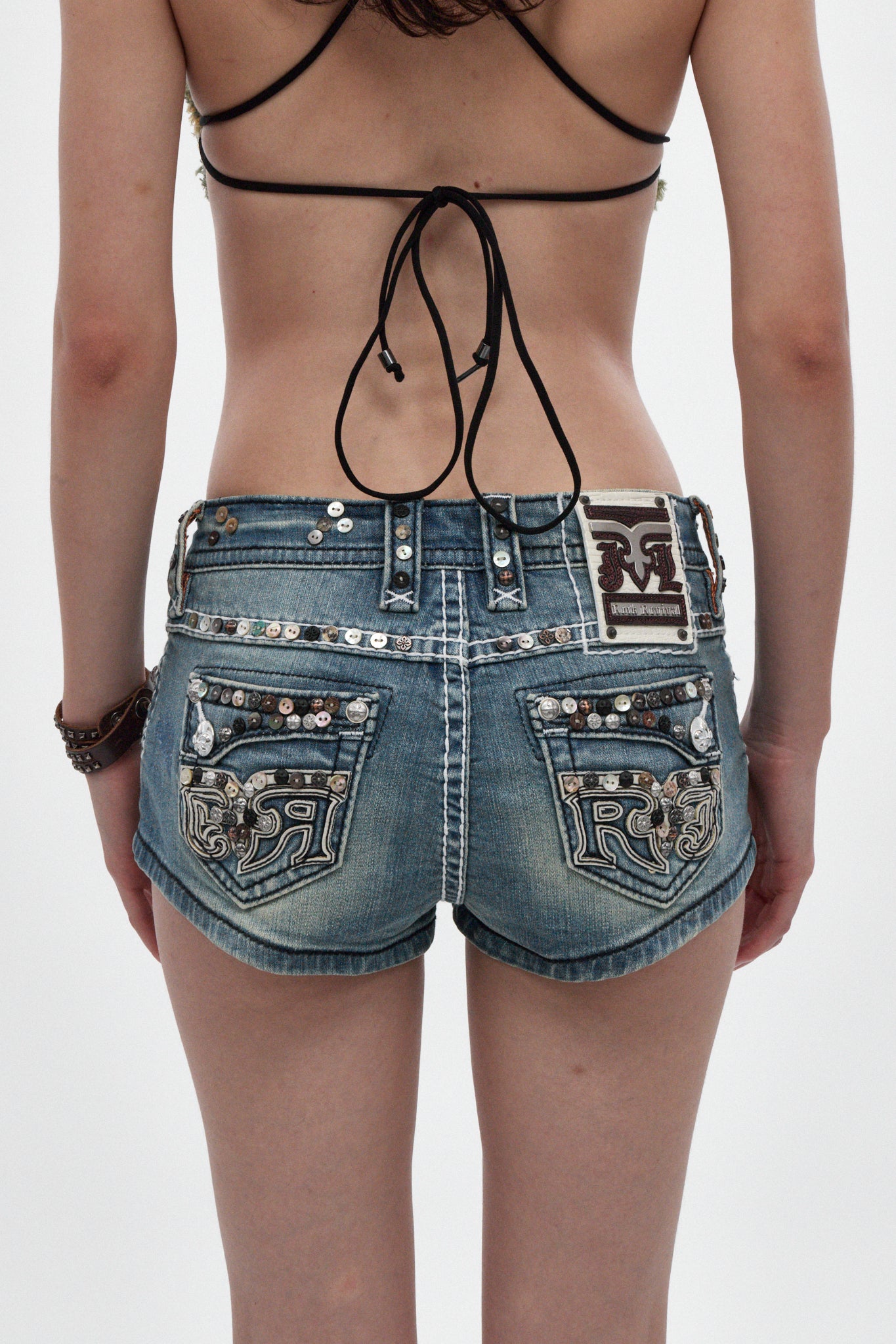 Remi Mini Denim Shorts in Blue - Rock Revival®