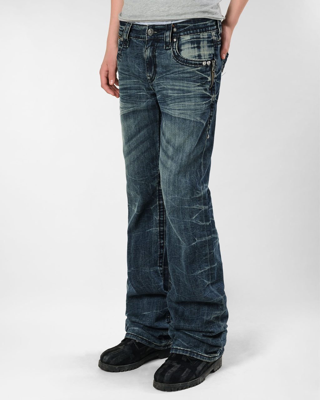 Racer X Rock Revival® Dark Bootcut Denim