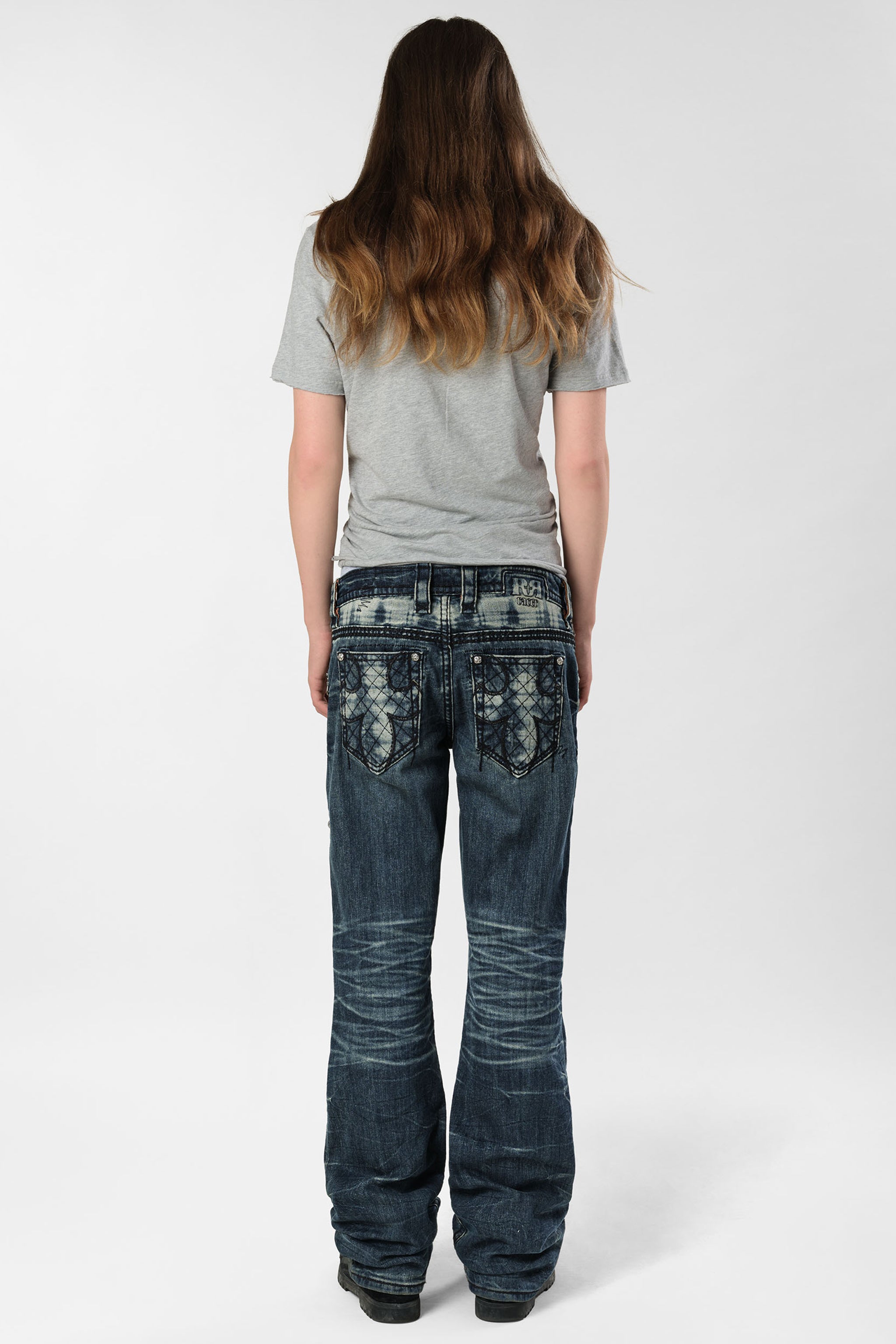 Rock Revival® x Racer Bootcut Jeans | Dark Blue Wash | Rock Revival®