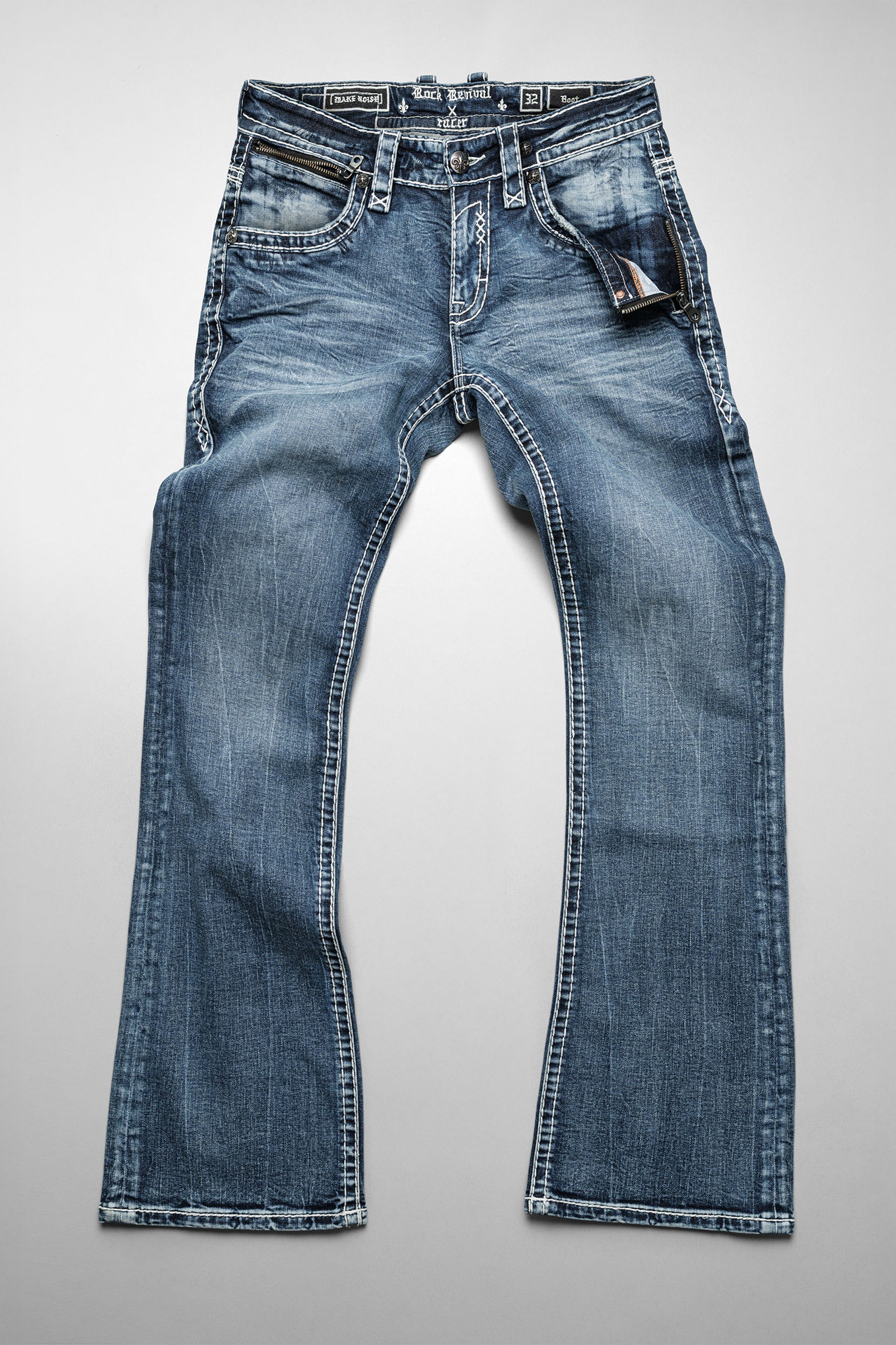 Rock Revival® x Racer Bootcut Jeans | Medium Blue Wash | Rock Revival®