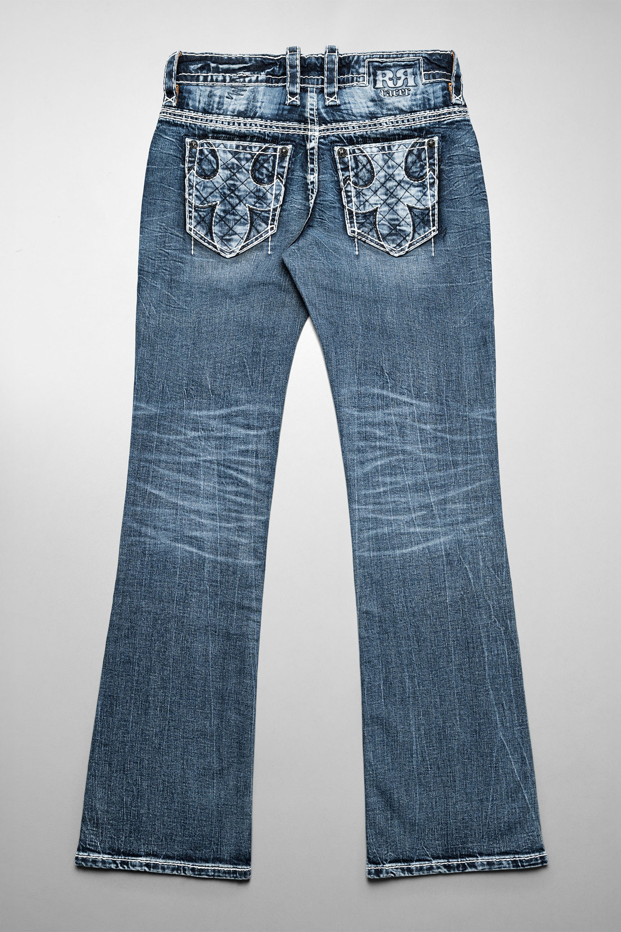 Rock Revival® x Racer Bootcut Jeans | Medium Blue Wash | Rock Revival®