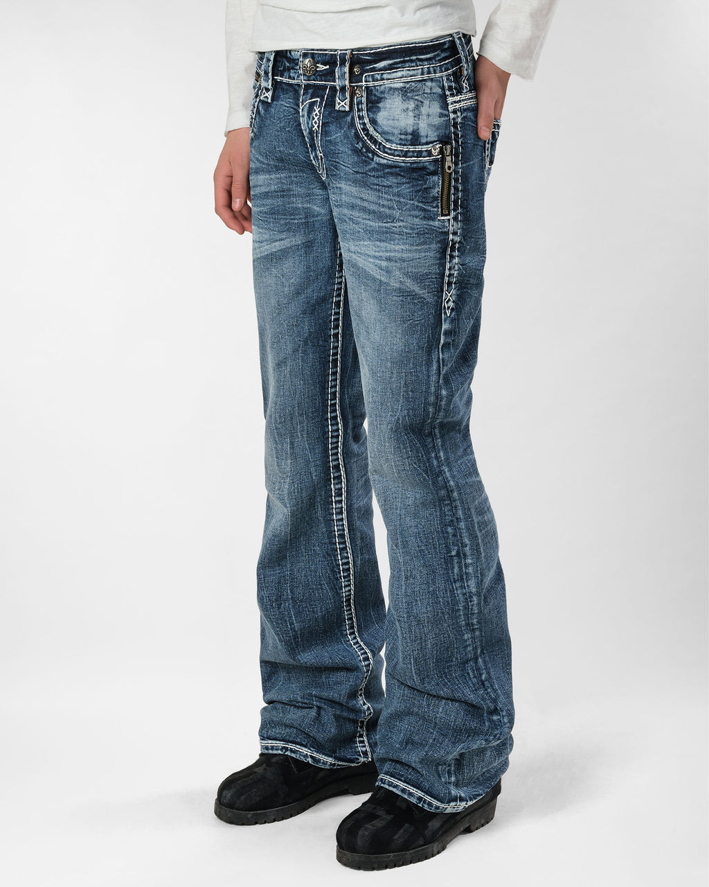 Racer X Rock Revival®  Light Bootcut Denim