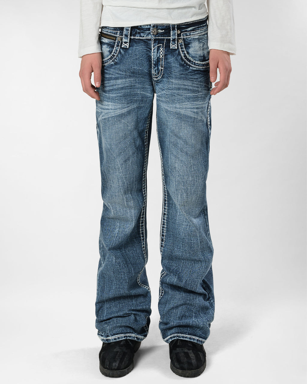 Racer X Rock Revival®  Light Bootcut Denim