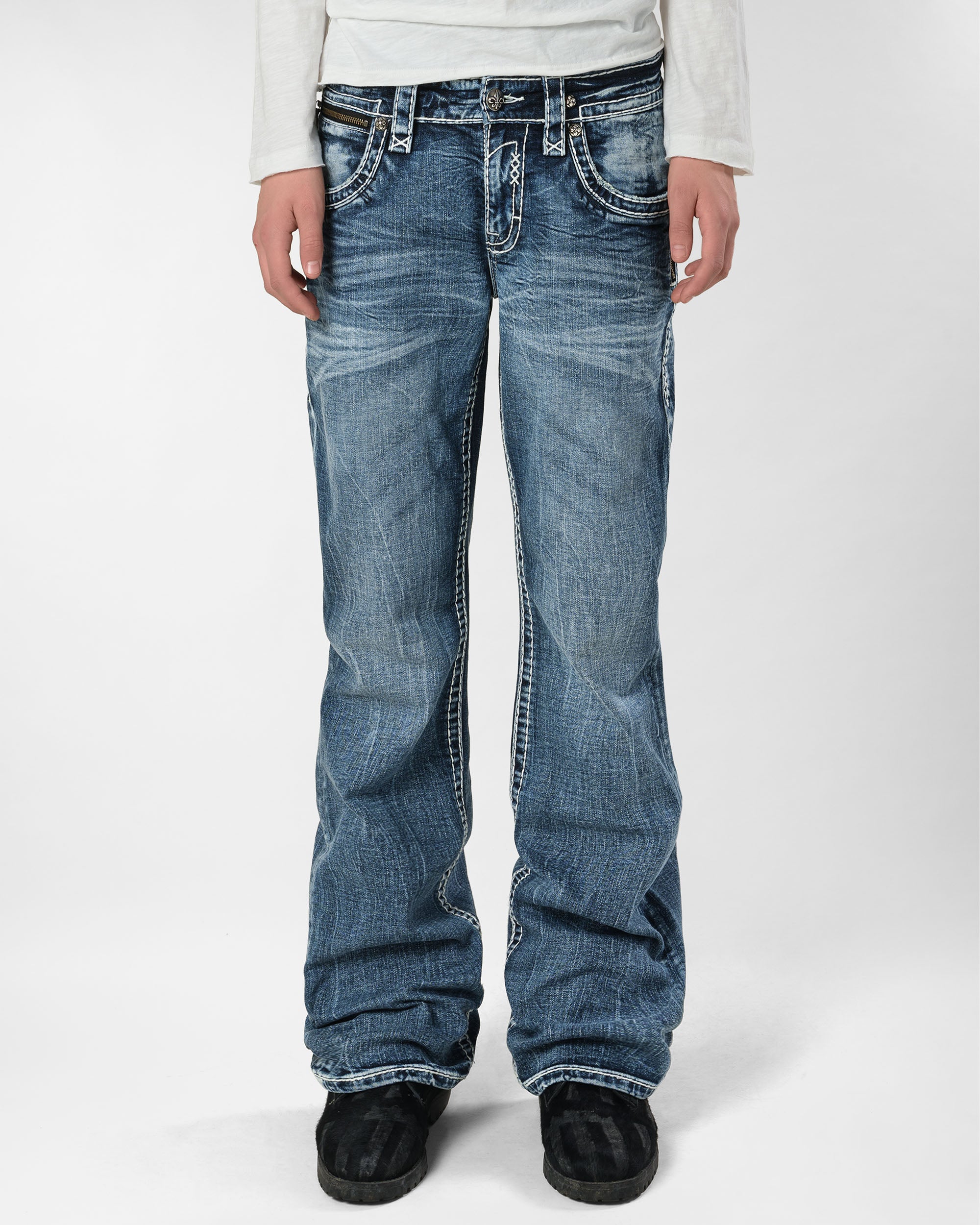 Racer X Rock Revival®  Light Bootcut Denim