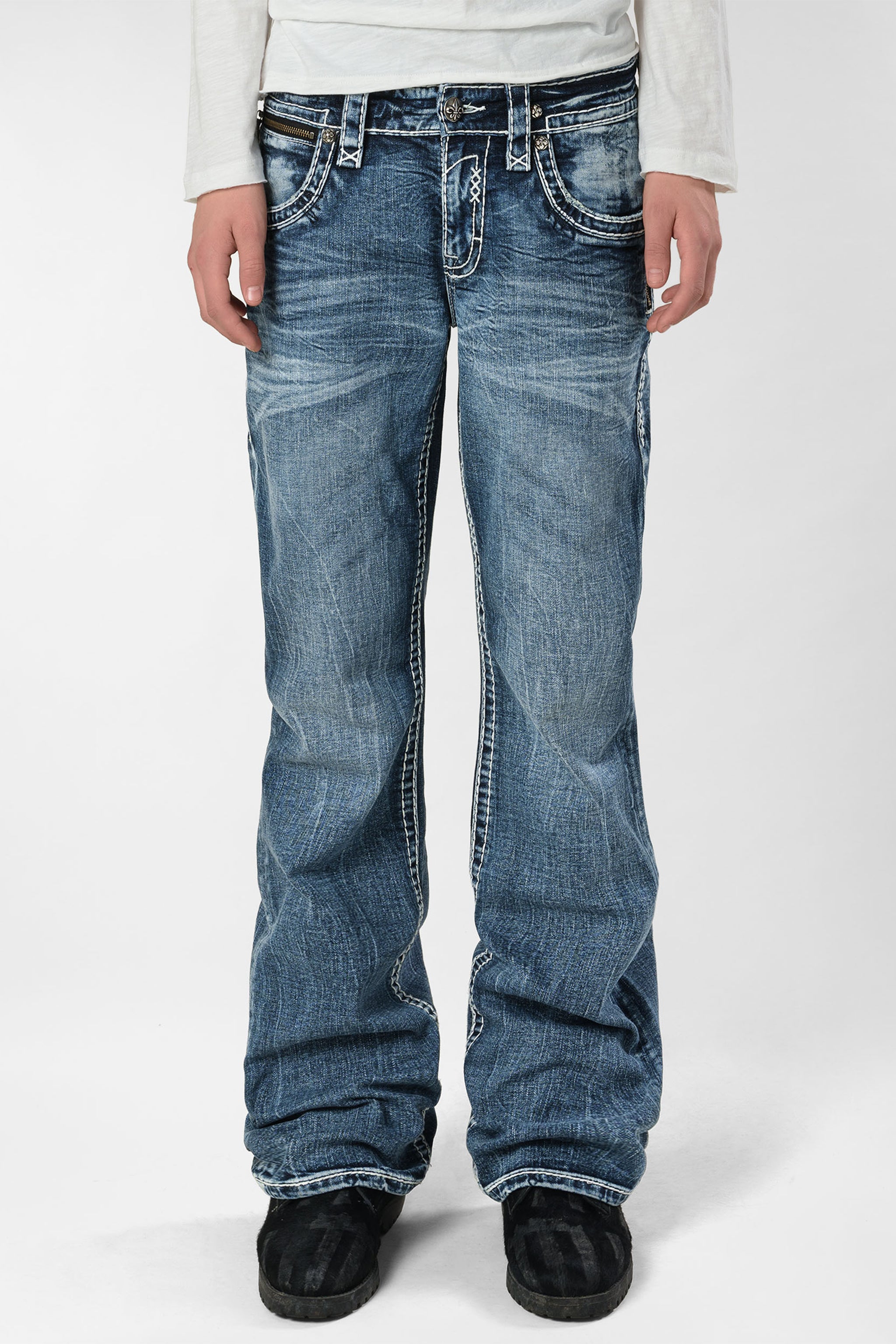 Racer X Rock Revival®  Light Bootcut Denim