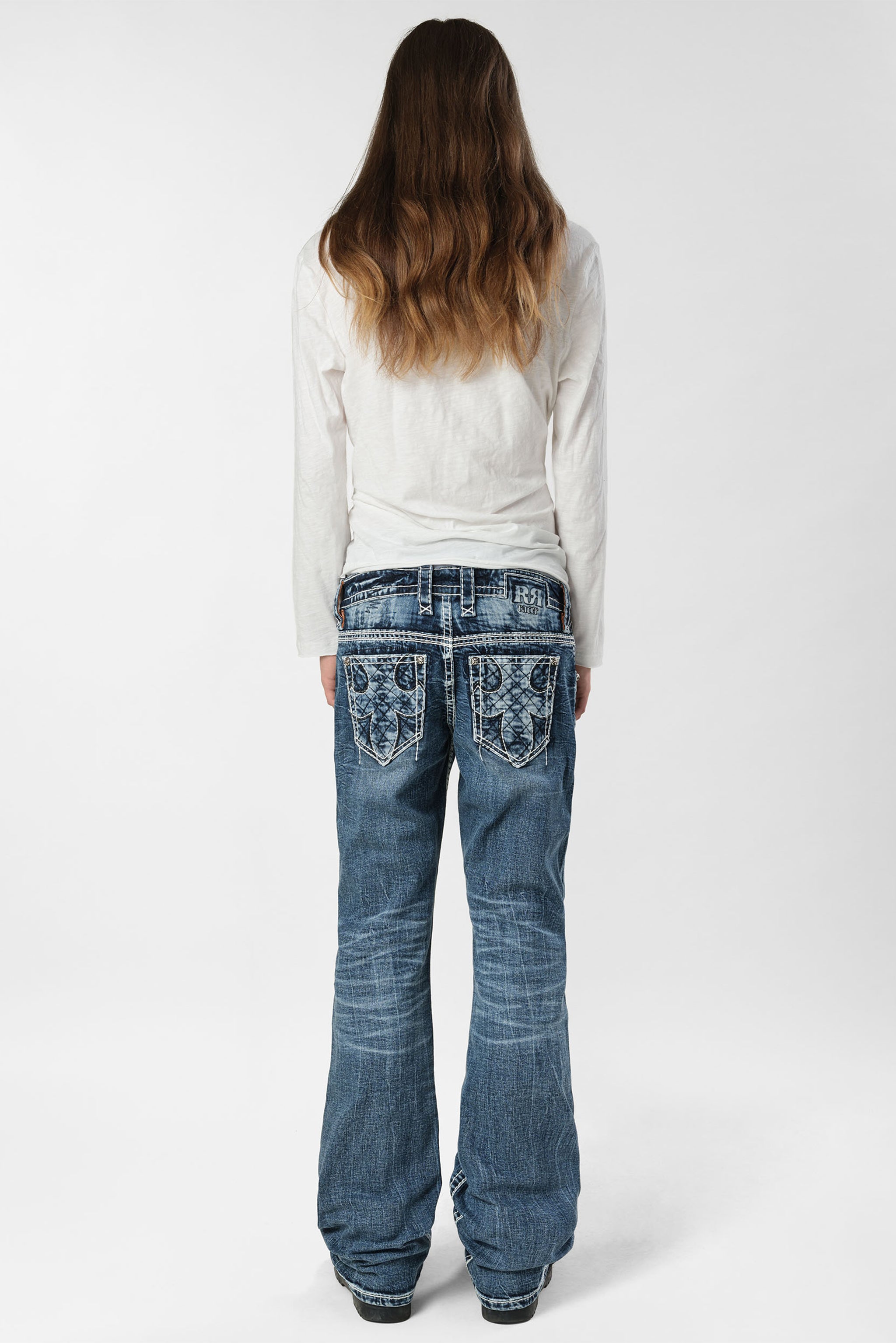 Rock Revival® x Racer Bootcut Jeans | Medium Blue Wash | Rock Revival®