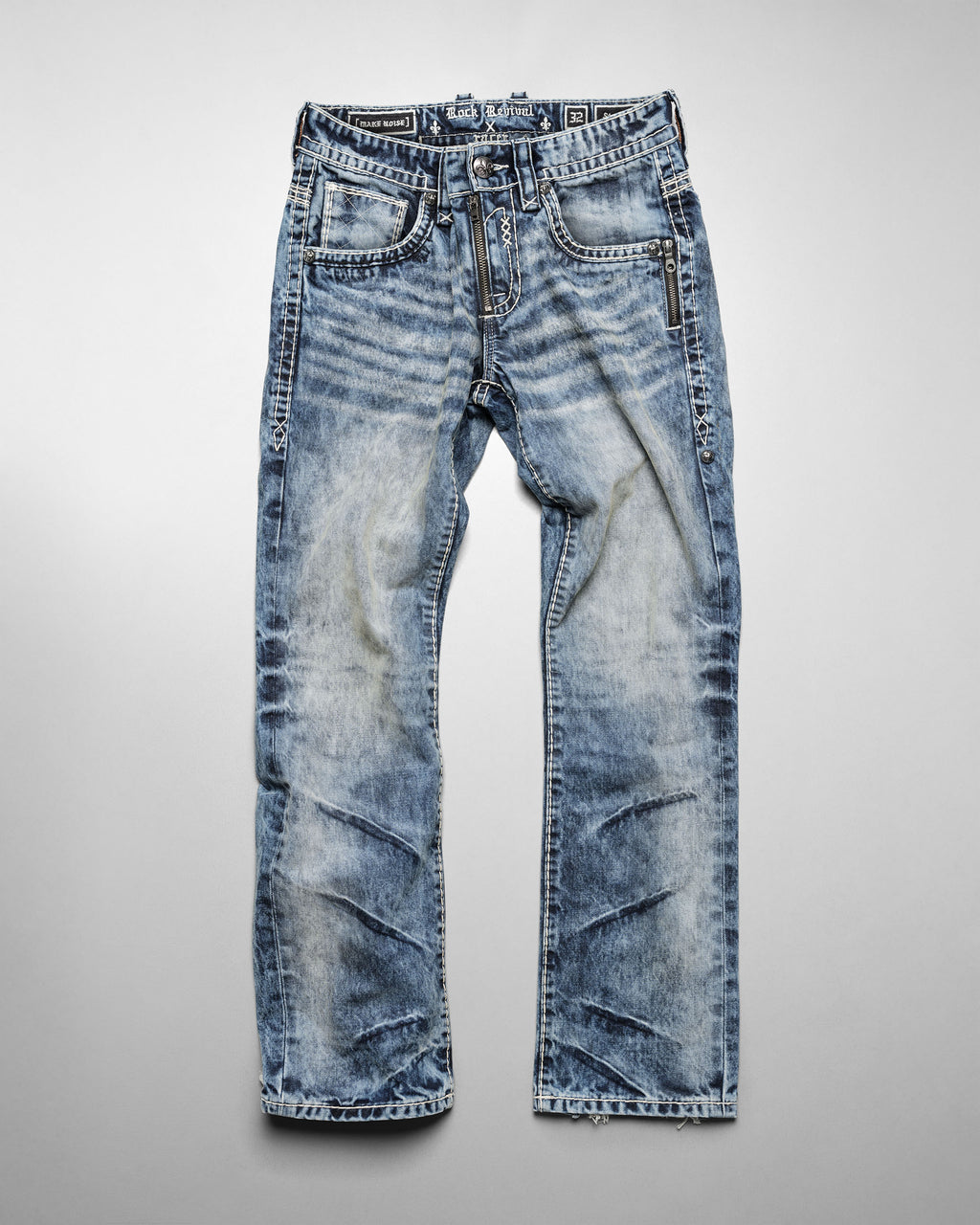 Racer X Rock Revival® Bleach Slim Denim