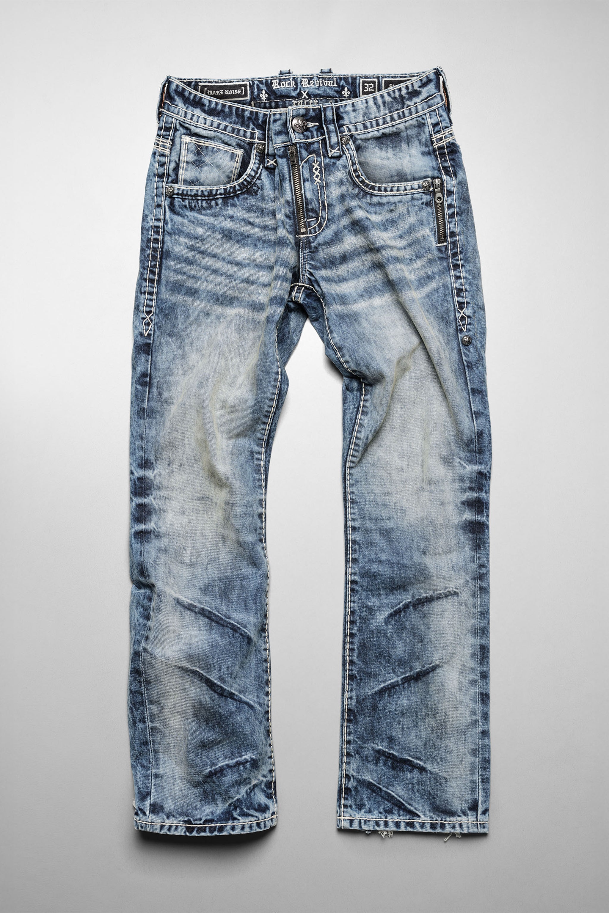 Rock Revival® x Racer Straight Leg Jeans | Acid Wash | Rock Revival®